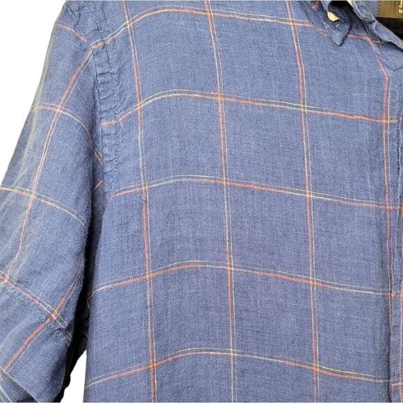 Jachs New York Blue 100% Linen Button  Front Shirt - Picture 5 of 6